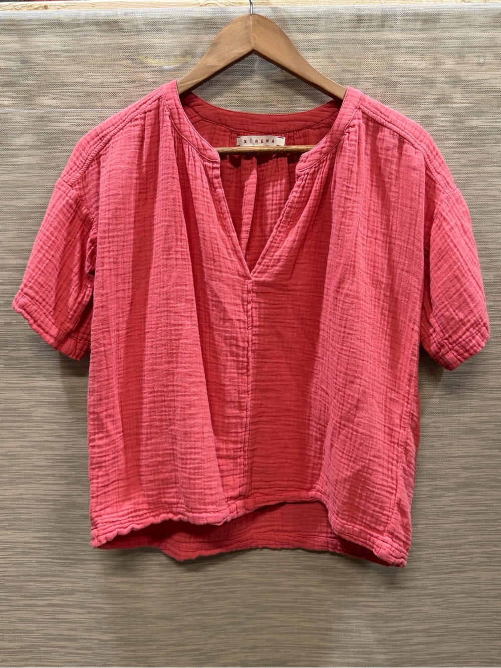 XiRENA Boxy Gauze V-Neck Popover Blouse Women’s XS